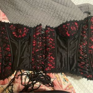 Sexy Women’s Red & Black Corset Lingerie Top Size Small